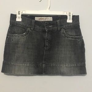 Black denim skirt